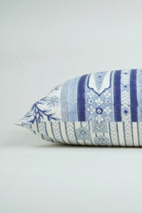 Cotton Handblock Printed Cushion - Blue