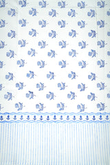 Cotton Block Print Bedsheet - White