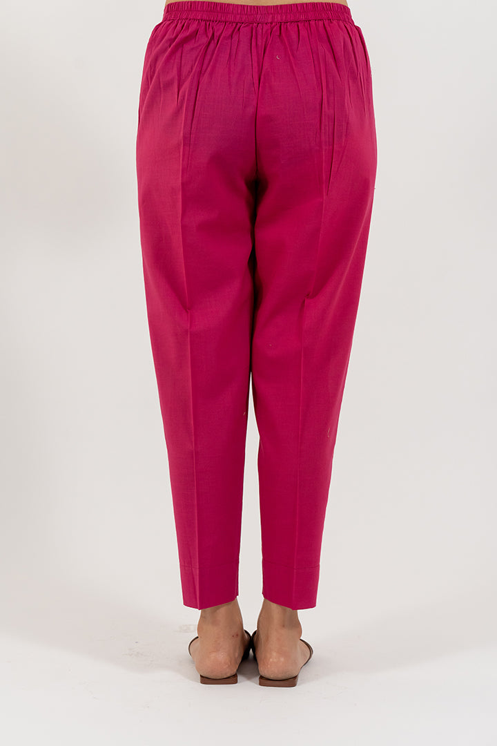 Cotton Straight Pant - Rani Pink