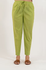 Cotton Straight Pant - Pista Green