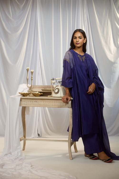 Blue Chanderi Parallel