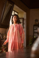 Cotton Hand Block Printed Tunic - Rust