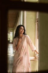 Cotton Hand Block Printed Kurta - Pink