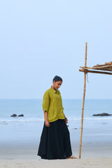 Linen Oversized Top - Green