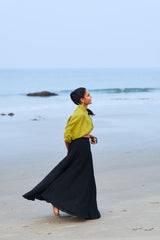 Linen Oversized Top - Green
