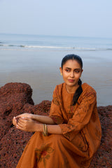Cotton Hand Block Printed Kurta - Rust