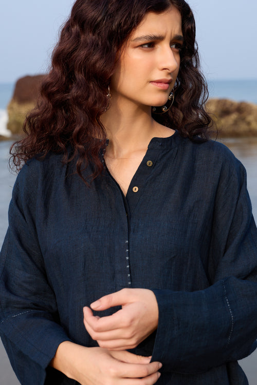 Blue Hand Embroidered Tunic