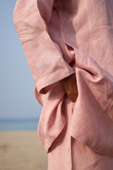 Pink Hand-Embroidered Linen Tunic