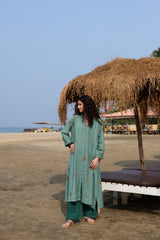 Green Cotton Hand Block Printed Kurta