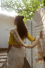 Multicolour Hand-Block Printed Chanderi Saree