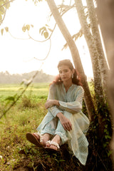 Green Striped Chanderi Parallel