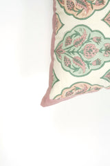 Cotton Handblock Printed Cushion - White