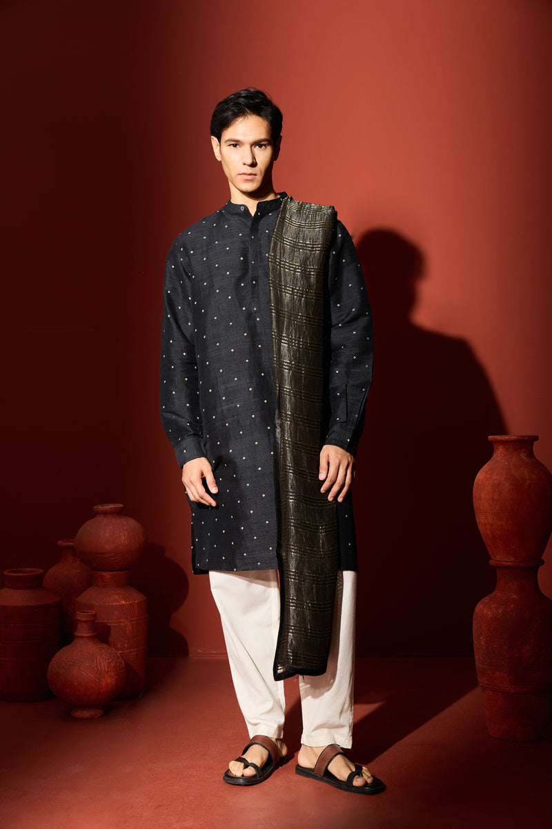 Tissue Dupatta - Black