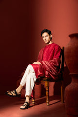 Tissue Dupatta - Maroon