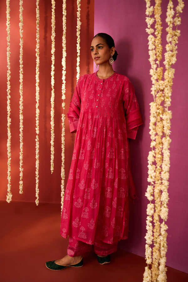 Chanderi Parallel - Pink