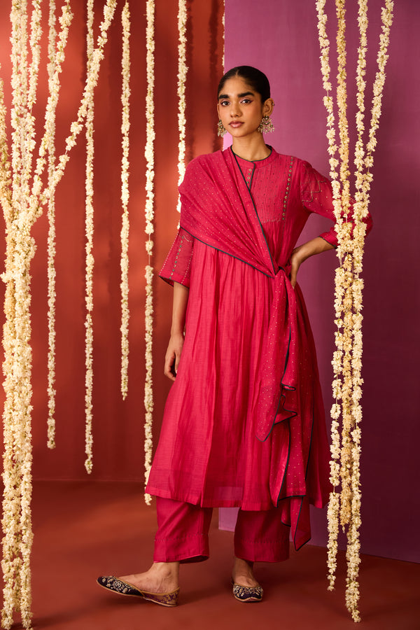 Chanderi Dupatta - Pink