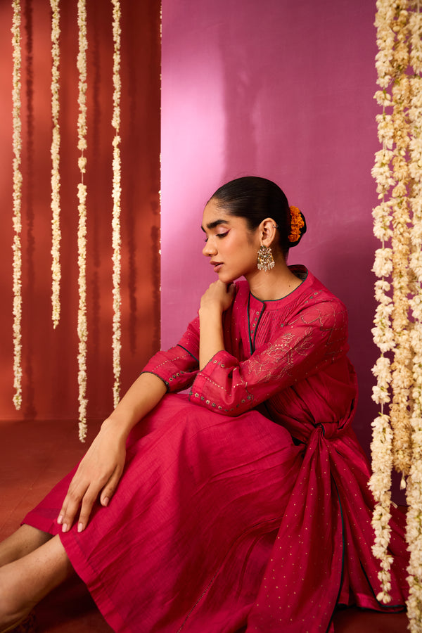 Chanderi Parallel - Pink