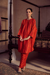 Dupion Silk Pant - Orange
