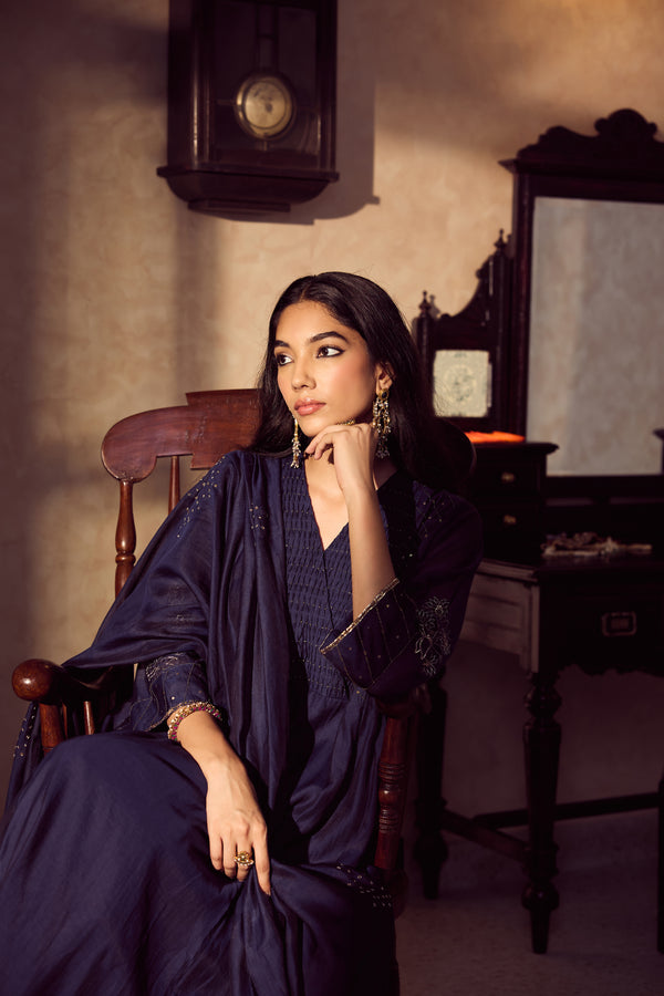 Chanderi Dupatta - Blue