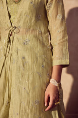 Chanderi Shrug Set - Green