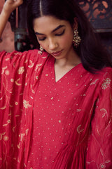 Chanderi Dupatta - Red