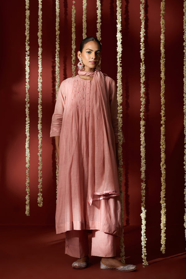 Chanderi Dupatta - Pink