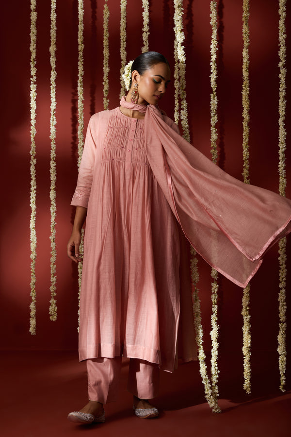 Chanderi Dupatta - Pink