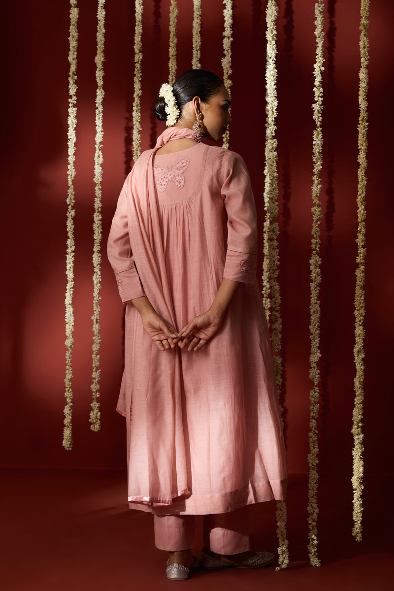 Chanderi Dupatta - Pink