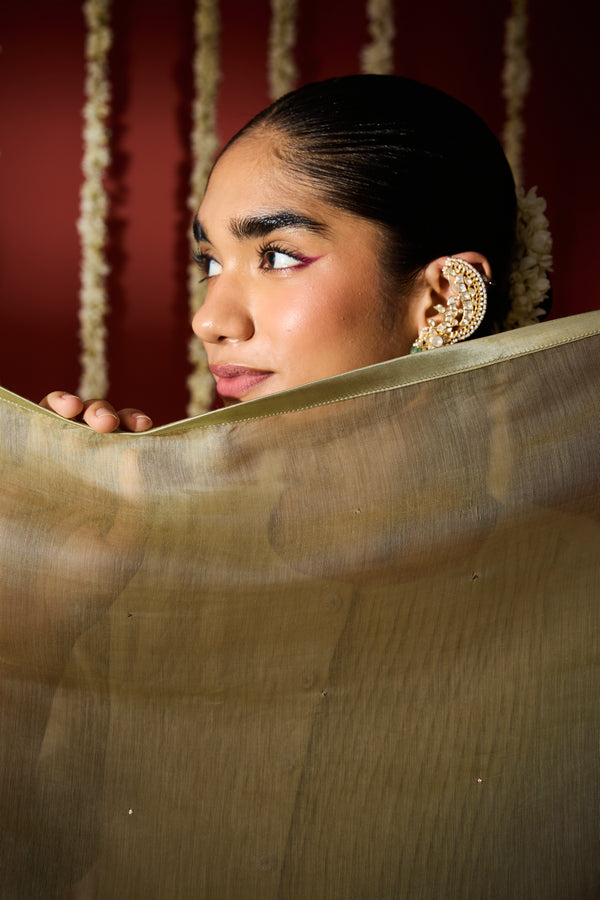 Chanderi Dupatta - Green