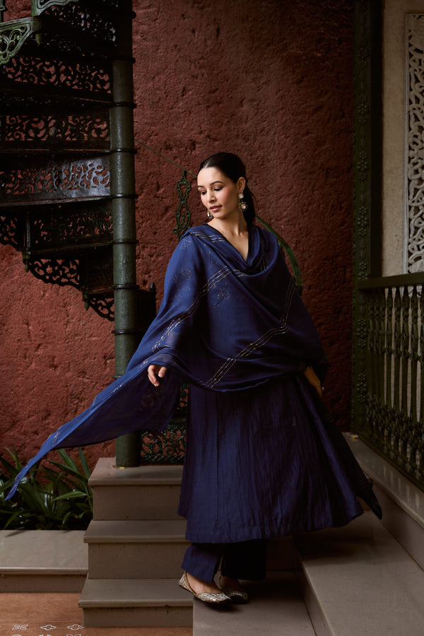 Chanderi Dupatta - Blue