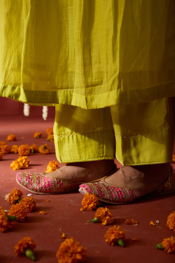 Chanderi Parallel - Green