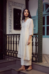 Chanderi Parallel - White