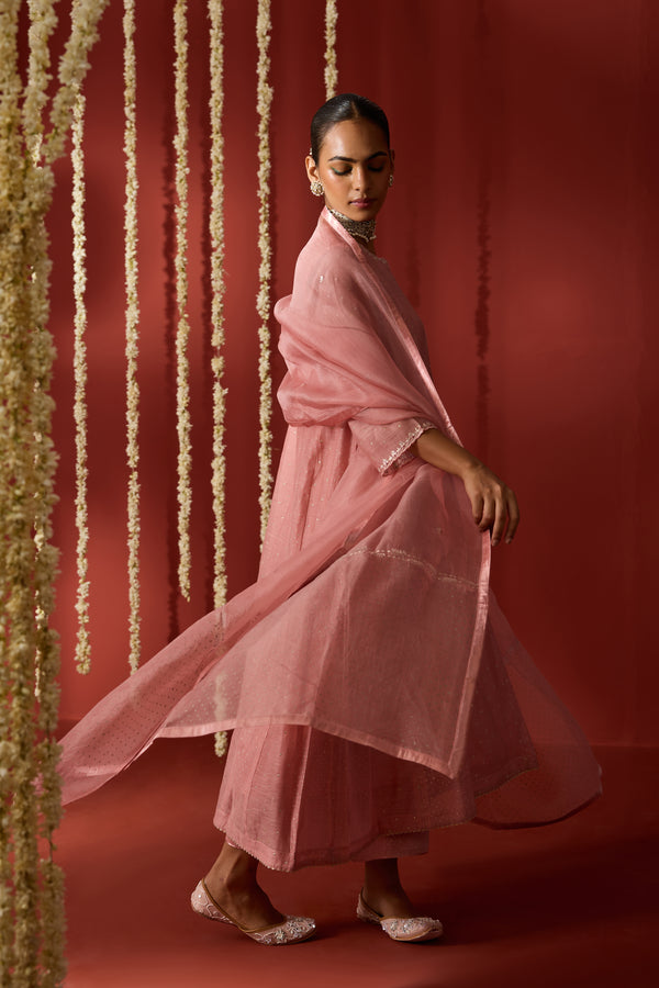 Organza Dupatta - Pink