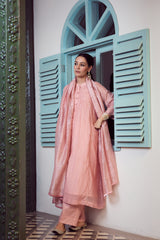 Chanderi Parallel - Peach