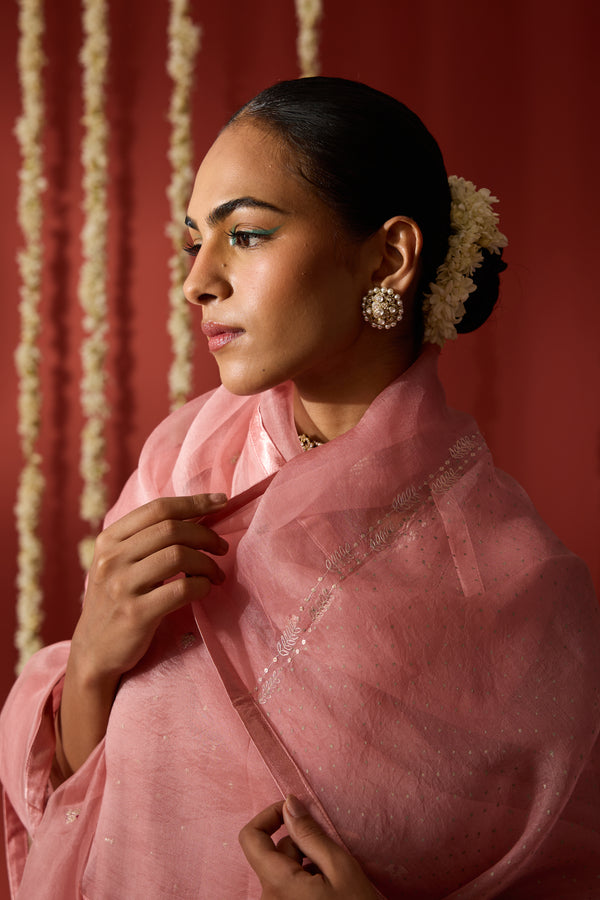 Organza Dupatta - Pink