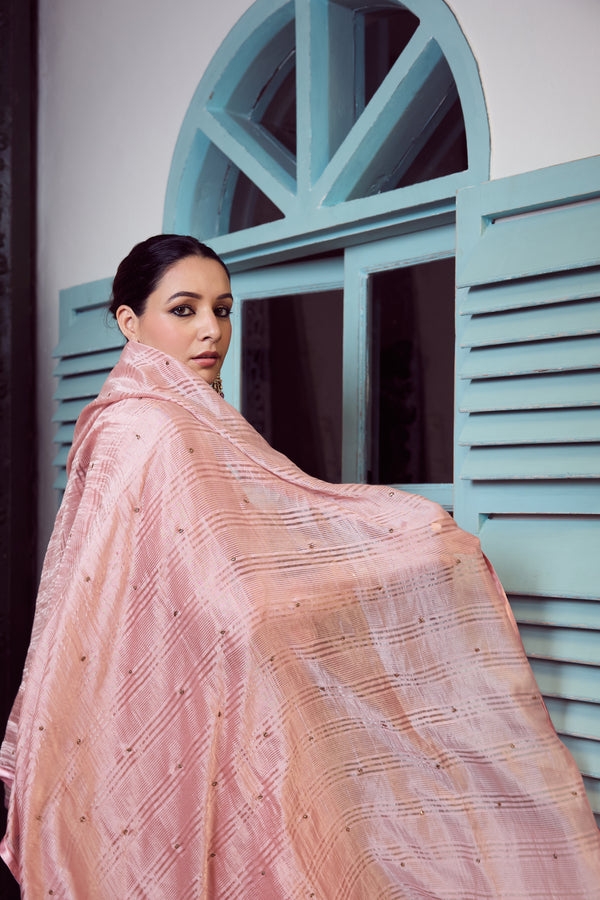 Chanderi Dupatta - Peach