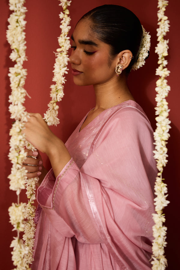 Chanderi Dupatta - Pink