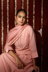 Cotton Kota Doria Dupatta - Pink