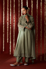 Chanderi Dupatta - Green