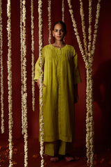 Chanderi Parallel - Green