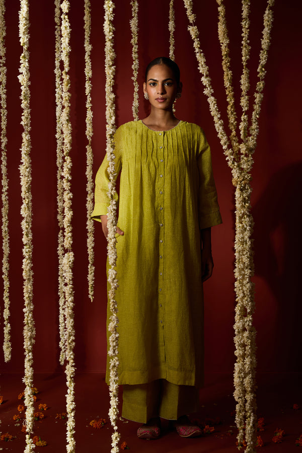 Chanderi Parallel - Green