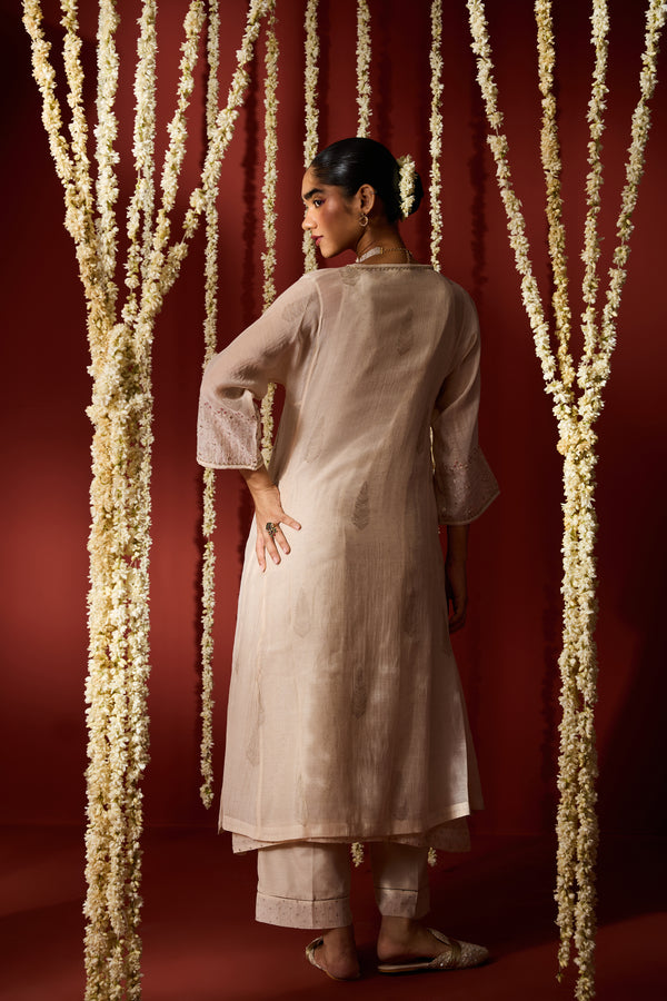 Chanderi Parallel - Beige