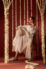 Chanderi Hand Embroidered Kurta - Beige