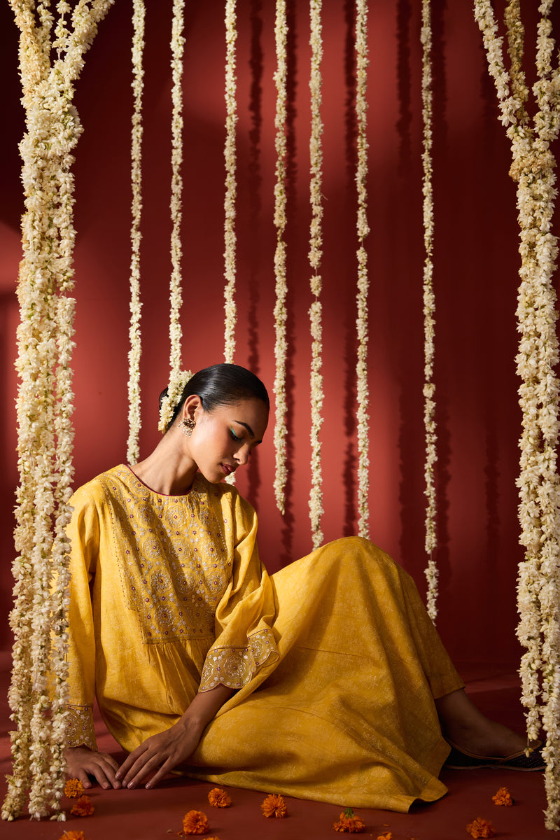 Chanderi Dupatta - Yellow