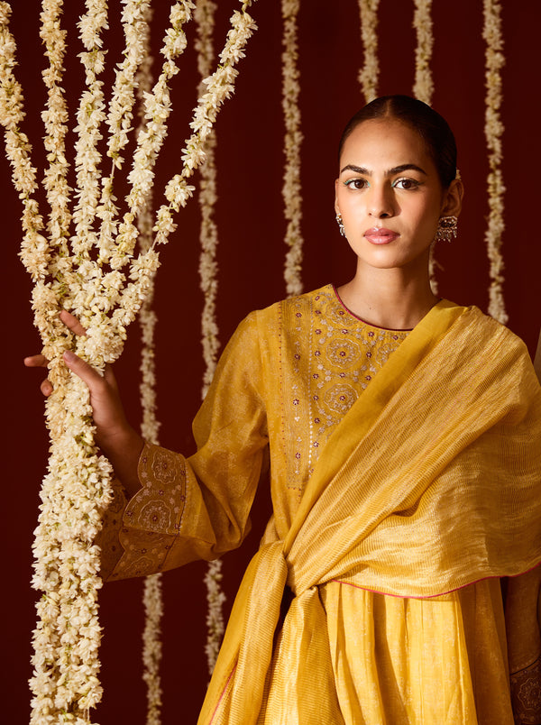 Chanderi Dupatta - Yellow