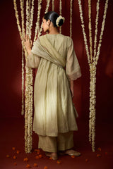 Chanderi Hand Embroidered Kurta - Green