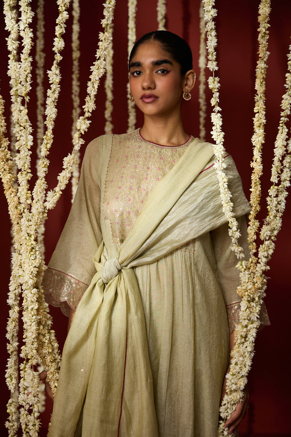 Chanderi Dupatta - Green