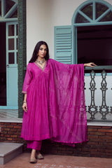 Chanderi Dupatta - Purple