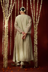 Chanderi Hand Embroidered Kurta - Green