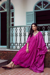 Chanderi Parallel - Purple
